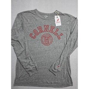 League 91 Victory Falls Cornell University Shirt Mens Large Gray Long Sleeve NWT